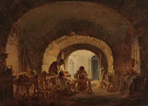 Aleksander Lauréus Prints: In the Ruins of the Marcellus Theatre, 1820. Creator: Alexander Lauréus