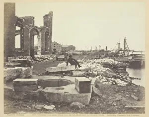 Gardner Alexander Prints: Ruins of Norfolk Navy Yard, Virginia, December 1864. Creator: James Gardner