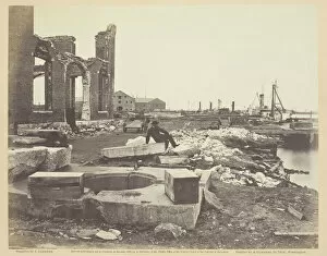 Destruction Collection: Ruins of Norfolk Navy Yard, Virginia, December 1864. Creator: James Gardner