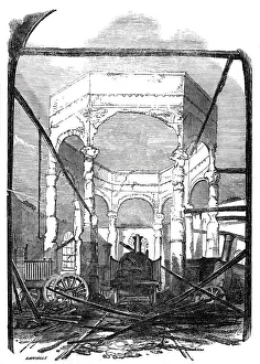 Octagonal Prints: Ruins of the Octagon Building, 1844. Creator: Ebenezer Landells