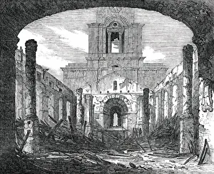 The Ruins [of St. Anne's Church], sketched from the East End, 1850. Creator: Unknown