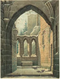 Ruins of the Oybin Monastery in Winter, c. 1830. Creator: Karl Heinrich Beichling