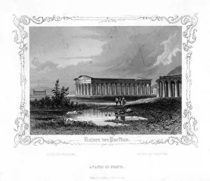 Ruins of Paestum, Italy, 19th century. Artist: J Poppel