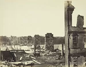 Ruins of Petersburg and Richard Railroad Bridge, April 1864. Creator: Alexander Gardner