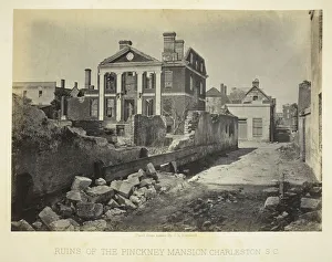 Barnard George Norman Prints: Ruins of the Pinckney Mansion, Charleston, S. C. 1865. Creator: George N. Barnard