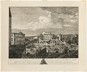 Canaletto Il Prints: The Ruins of the Pirnaischer Suburb with the Palais Fürstenhof