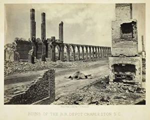 Barnard George Norman Prints: Ruins of the R. R. Depot Charleston, S. C. 1865. Creator: George N. Barnard