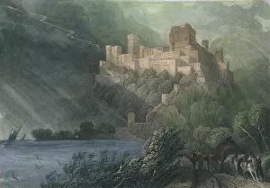 Edward Bulwer Lytton Gallery: The Ruins of Rheinfels, 1834. Artist: William Radclyffe