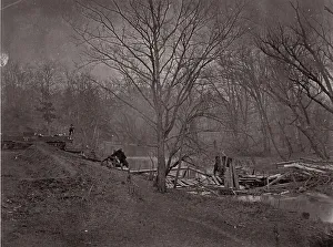 Bull Run Prints: Ruins of RR Bridge. Bull Run, ca. 1862. Creator: Unknown