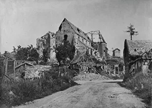 Destroyed Prints: Ruins in the Somme, 3 Aug 1918. Creator: Bain News Service