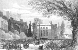 Bystanders Prints: Ruins of the Star and Garter Hotel at Richmond, 1870. Creator: Unknown