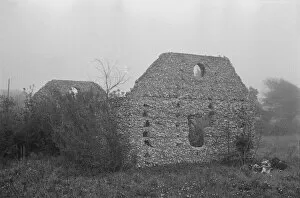 Cracked Collection: Ruins of supposed Spanish mission, Georgia, 1936. Creator: Walker Evans