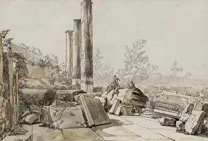 1750s Prints: Ruins of the Temple of Serapis at Pozzuoli, 1750. Creator: Claude-Joseph Vernet