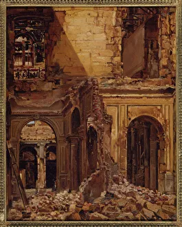 Tuileries Prints: Ruins of Tuileries, after the fire of 1871. Creator: Unknown