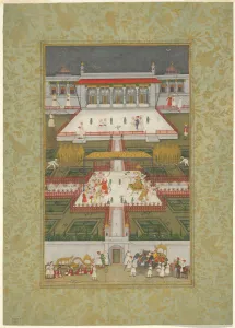 Uttar Pradesh Gallery: Ruler Entertained by Dancers in a Paradise Garden, Late 18th century. Creator: Unknown