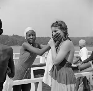 Swimsuit Gallery: Rumors should not be spread, Camp Christmas Seals, Haverstraw, New York, 1943. Creator: Gordon Parks
