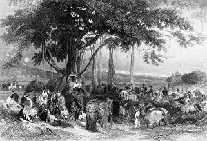 Retinue Prints: Runjeet Singh and his Suwarree, Cavalcade of Seiks, 1845. Creator: Unknown