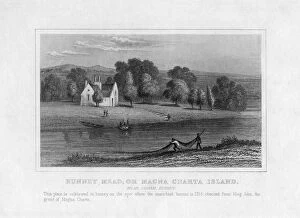 Thirteenth Century Collection: Runney Mead or Magna Charta Island, near Egham, Surrey, 19th century