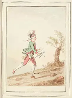 Gradient Prints: Running Footman of Naples, leaf from A Collection of Dresses by David Allan Mostly