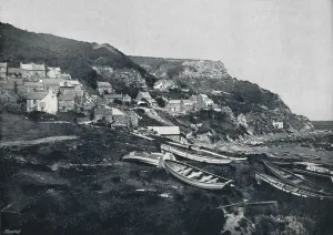 Runswick Prints: Runswick - The Village on the Cliffs, 1895