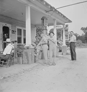Rural filling station becomes community... 4 July, near Chapel Hill, North Carolina, 1939 Creator: Dorothea Lange