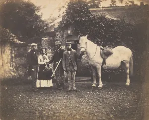 Gaiter Prints: Rural Group with Horse, 1850s. Creator: Unknown