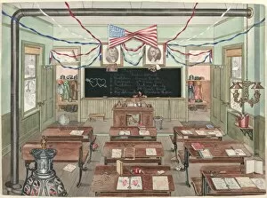 Stars And Stripes Gallery: Rural School Room, 1900, 1935 / 1942. Creator: Perkins Harnly