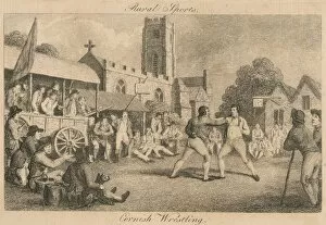 Cornish Gallery: Rural Sports - Cornish Wrestling, late 18th-early 19th century. Creator: Unknown