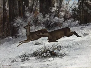 Courbet Prints: The Ruse, Roe Deer Hunting Episode (Franche-Comte), 1866