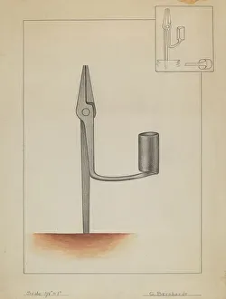 Gerald Bernhardt Prints: Rush Burner Candle Holder, c. 1936. Creator: Gerald Bernhardt