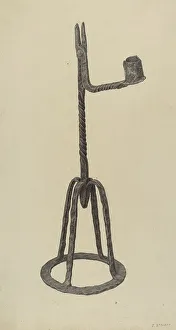 Rush and Candle Holder, c. 1939. Creator: Jack Staloff
