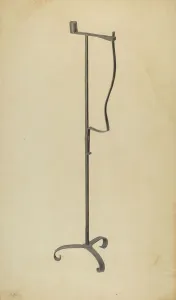 Benjamin Resnick Prints: Rush and Candle Stand, c. 1938. Creator: Benjamin Resnick