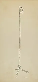 Rush and Candle Stand, c. 1939. Creator: Irene Lawson