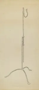 Rush and Candle Stand, c. 1939. Creator: Irene Lawson
