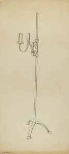 Rush and Candle Stand, c. 1939. Creator: Irene Lawson