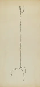Rush and Candle Stand, c. 1939. Creator: Irene Lawson