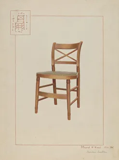 Rush Bottom Chair, c. 1937. Creator: Vincent P. Rosel