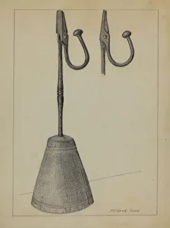 Mildred Ford Prints: Rush Light Stand, c. 1936. Creator: Mildred Ford