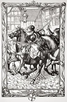 Saviour Prints: Rushed Upon the Astonished Throng, 1905. Artist: Dora Curtis