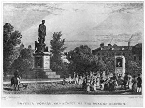 Duke Of Bedford Gallery: Russell Square and the statue of the Duke of Bedford, London, 19th century (1907)