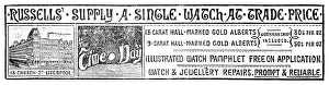 Timepiece Prints: Russells Watches, 1883. Creator: Unknown.
Russells Watches, 1883. Creator: Unknown