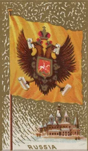 Double Headed Eagle Prints: Russia, from Flags of All Nations, Series 1 (N9) for Allen & Ginter Cigarettes Brands