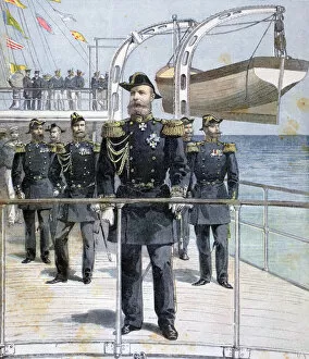 Russian Admiral Avellan on board the cruiser Emperor Nicholas I, 1893