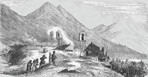 Caucasus Asia Prints: Russian Advanced Post in the Caucasus, 1854. Creator: Unknown