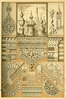 Historic Styles Of Ornament Collection: Russian architectural ornament and wood carving, (1898). Creator: Unknown