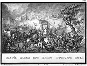 The Russian Army capturing Narva on May 11, 1558 (From Illustrated Karamzin), 1836