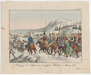 The Russian Army crosses the Vistula in January 1813, c. 1815. Artist: Campe, August Friedrich Andreas (1777-1846)