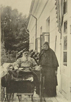 Sister Collection: Russian author Leo Tolstoy with his sister Maria Nikolaevna, Russia, 1900s. Artist: Sophia Tolstaya