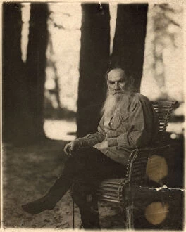 Russian author Leo Tolstoy, Yasnaya Polyana, near Tula, Russia, 1908. Artist: Sergey Produkin-Gorsky