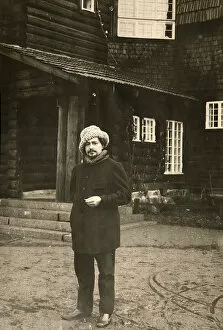 Russian author Leonid Andreyev at his house in Vammelsuu (Serovo), early 20th century. Artist: Karl Karlovich Bulla